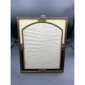 8x10 Antique French Style Brass Filigree Picture Frame-Ornate Back